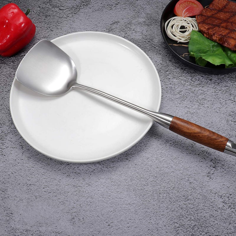 AOOSY Wok Spatula, 15.7 Inches 18/10 Stainless Steel Spatula Metal Wok Spatulas with Wooden Handle for Kitchen Use Wok Utensil - Image 5